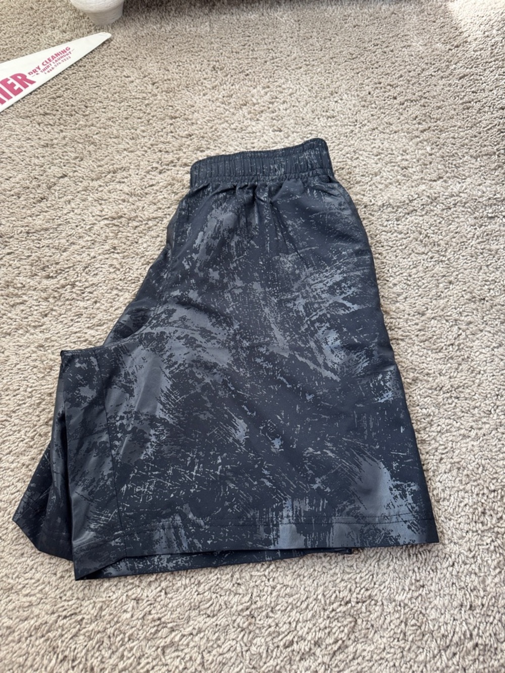 Under Armour Boys Black Abstract Print Athletic Shorts